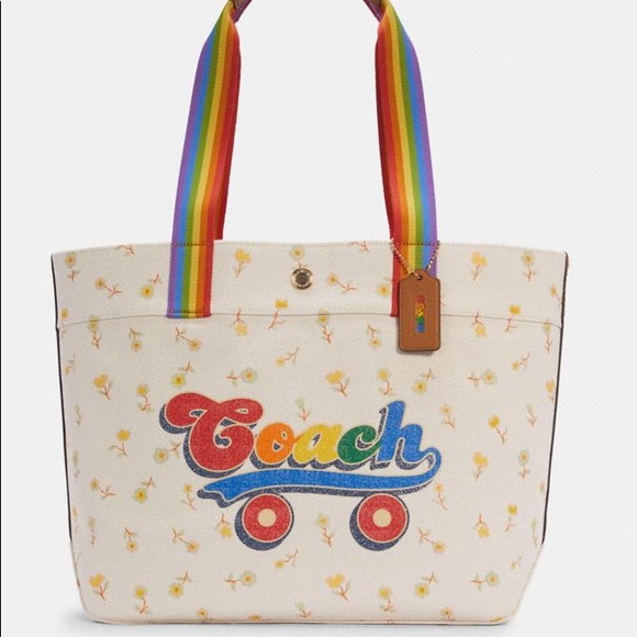 NWT Coach tote With Rainbow Roller Skate Graphic Tote - Picture 1 of 7